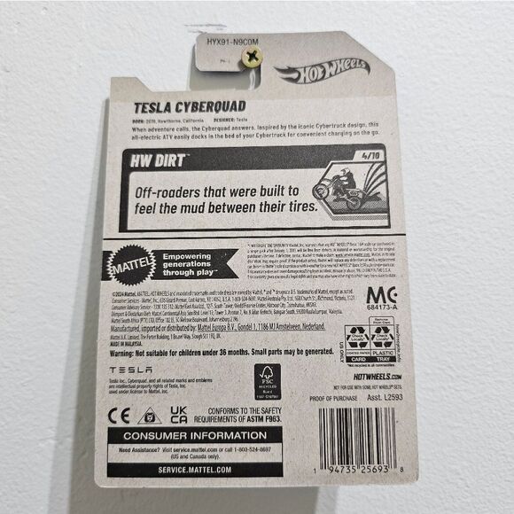 Hotwheels Gold Tesla Cyber Quad - Picture 4 of 4